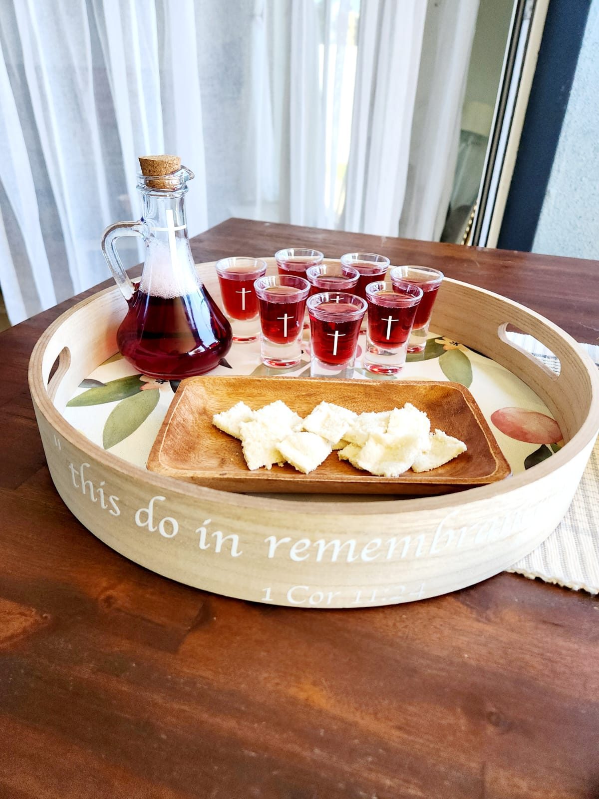Communion set out on the table